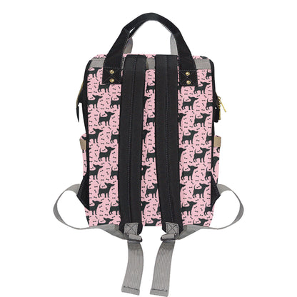 Chihuahua Pink Print Pattern Diaper Bag Backpack