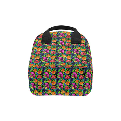 Tropical Folower Colorful Print Insulated Lunch Bag