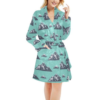 Mountain Pattern Print Design 01 Women's Fleece Robe
