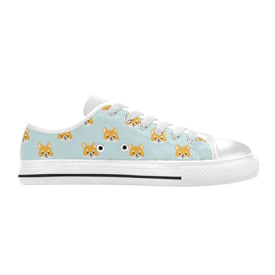 Shiba Inu Print Design LKS301 Women's White Low Top Shoes