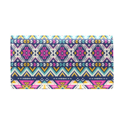 Aztec Pink Geometric Print Pattern Women's Trifold Wallet
