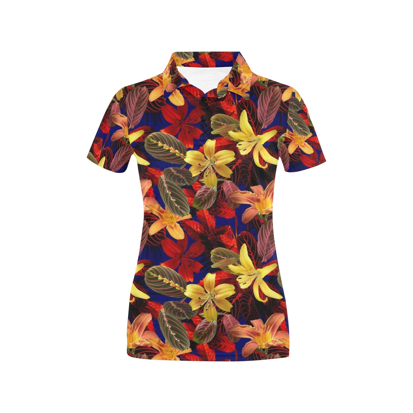 Lily Pattern Print Design LY014 Women's Polo Shirt