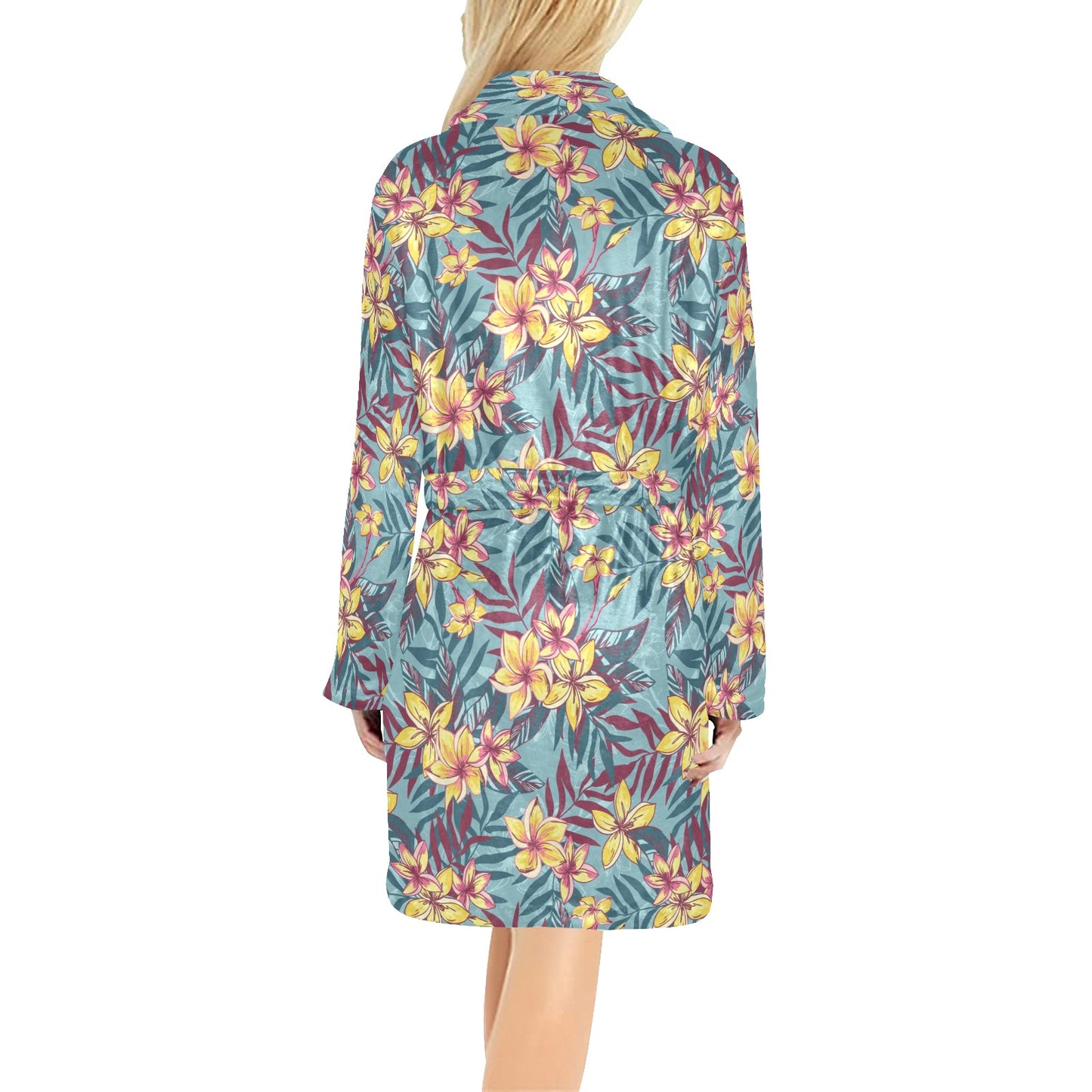 Summer Floral Print Design LKS304 Women's Fleece Robe