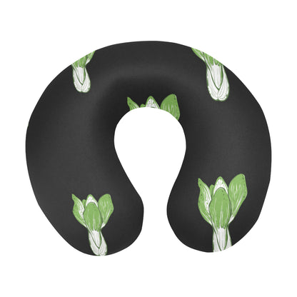 Kale Pattern Print Design 02 U-Shaped Travel Neck Pillow