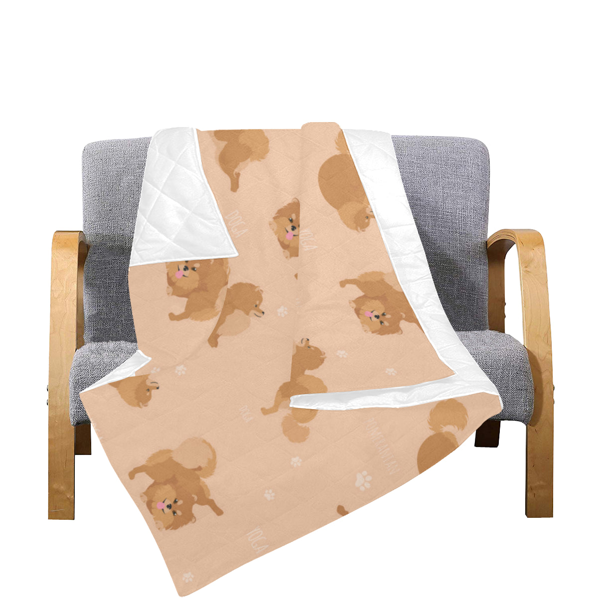 Pomeranians Pattern Print Design A06 Premium Quilt