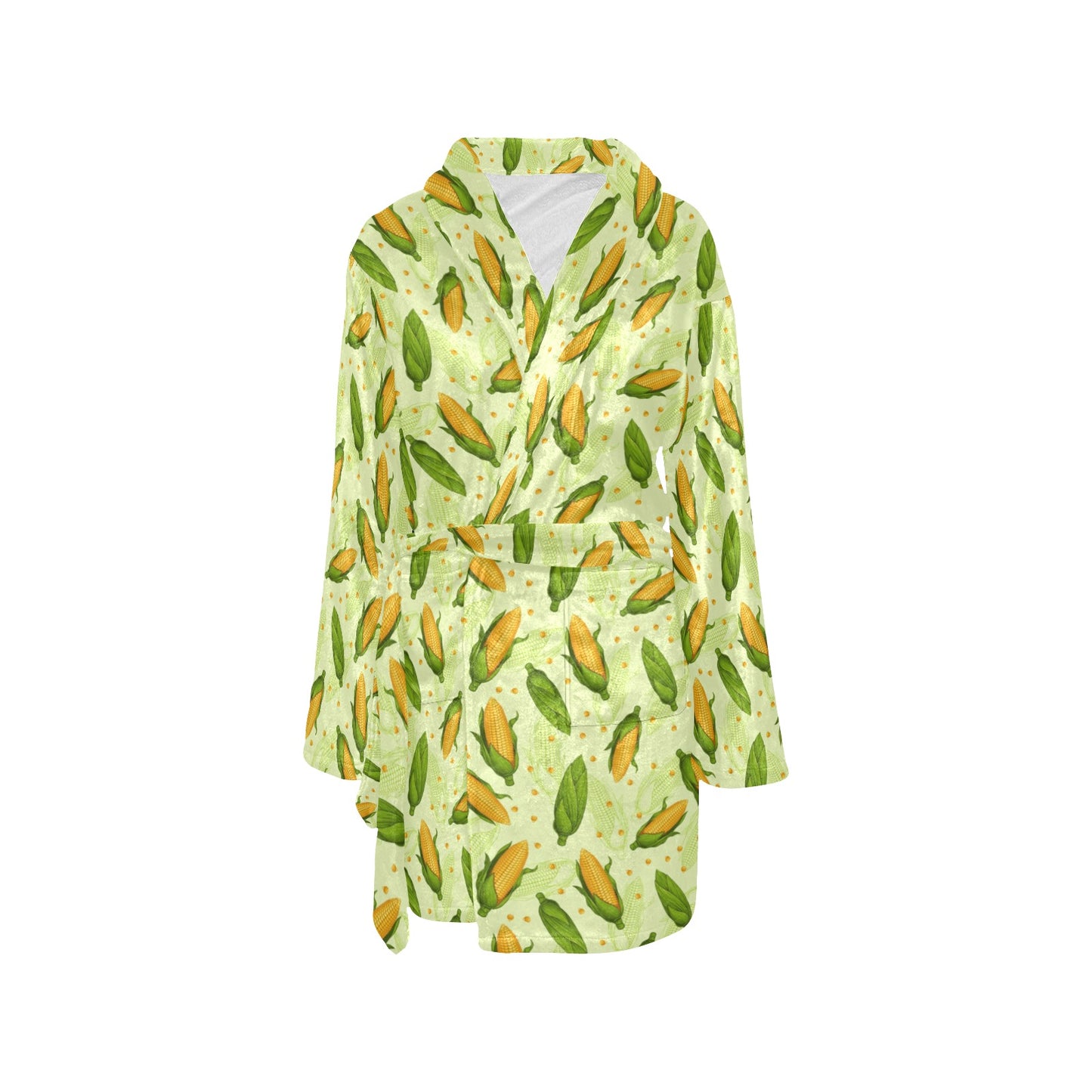 Agricultural Fresh Corn cob Print Pattern Women's Fleece Robe