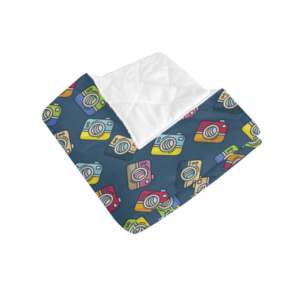 Camera Pattern Print Design 03 Premium Quilt