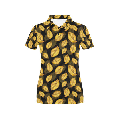 Elm Leave Summer Print Pattern Women's Polo Shirt