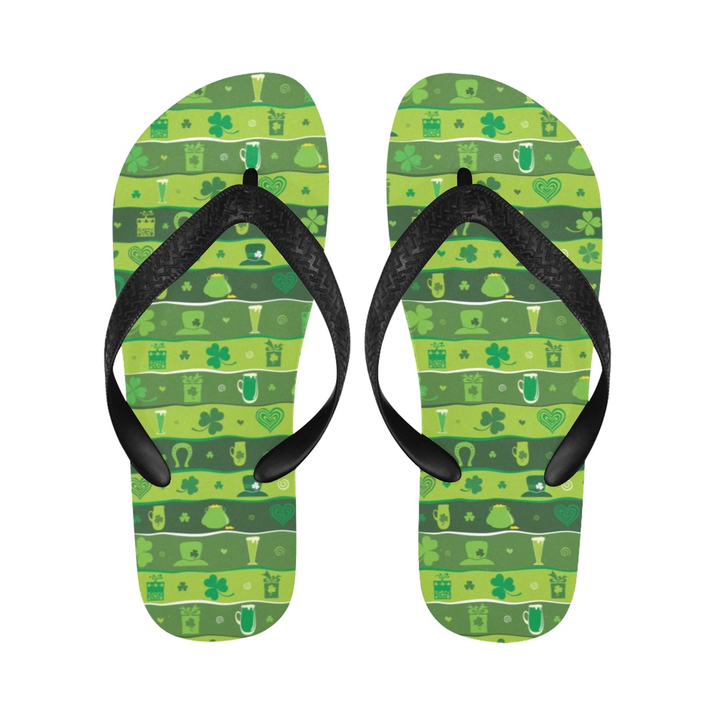 Shamrock Print Design LKS303 Flip Flops
