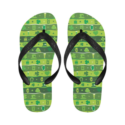 Shamrock Print Design LKS303 Flip Flops