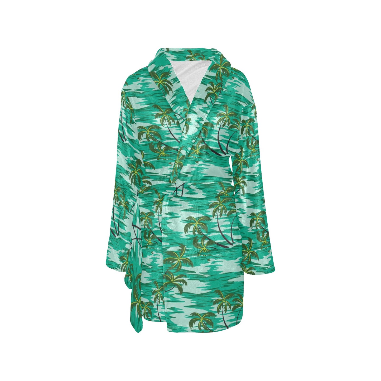 Palm Tree Pattern Print Design A01 Women's Fleece Robe