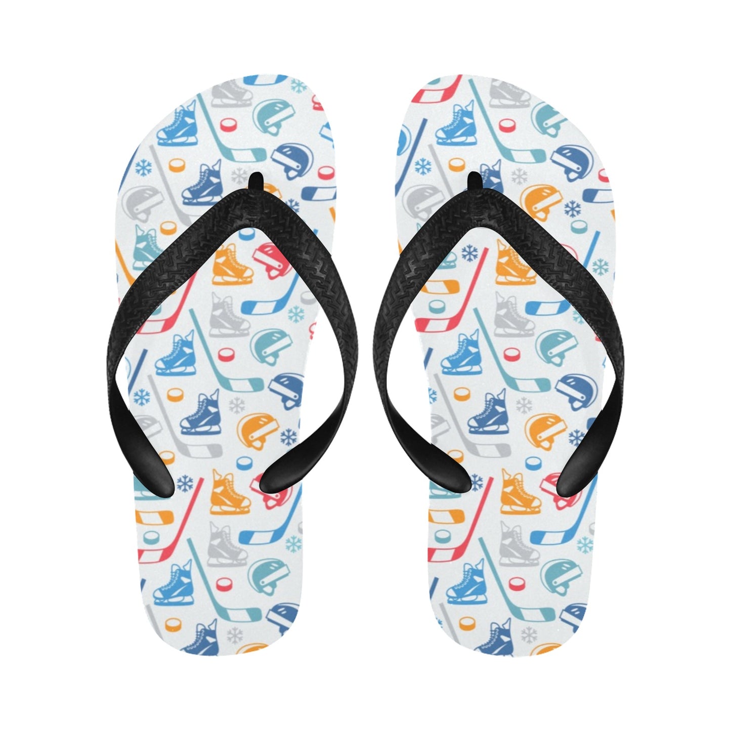 Hockey Equipment Print Design LKS301 Flip Flops
