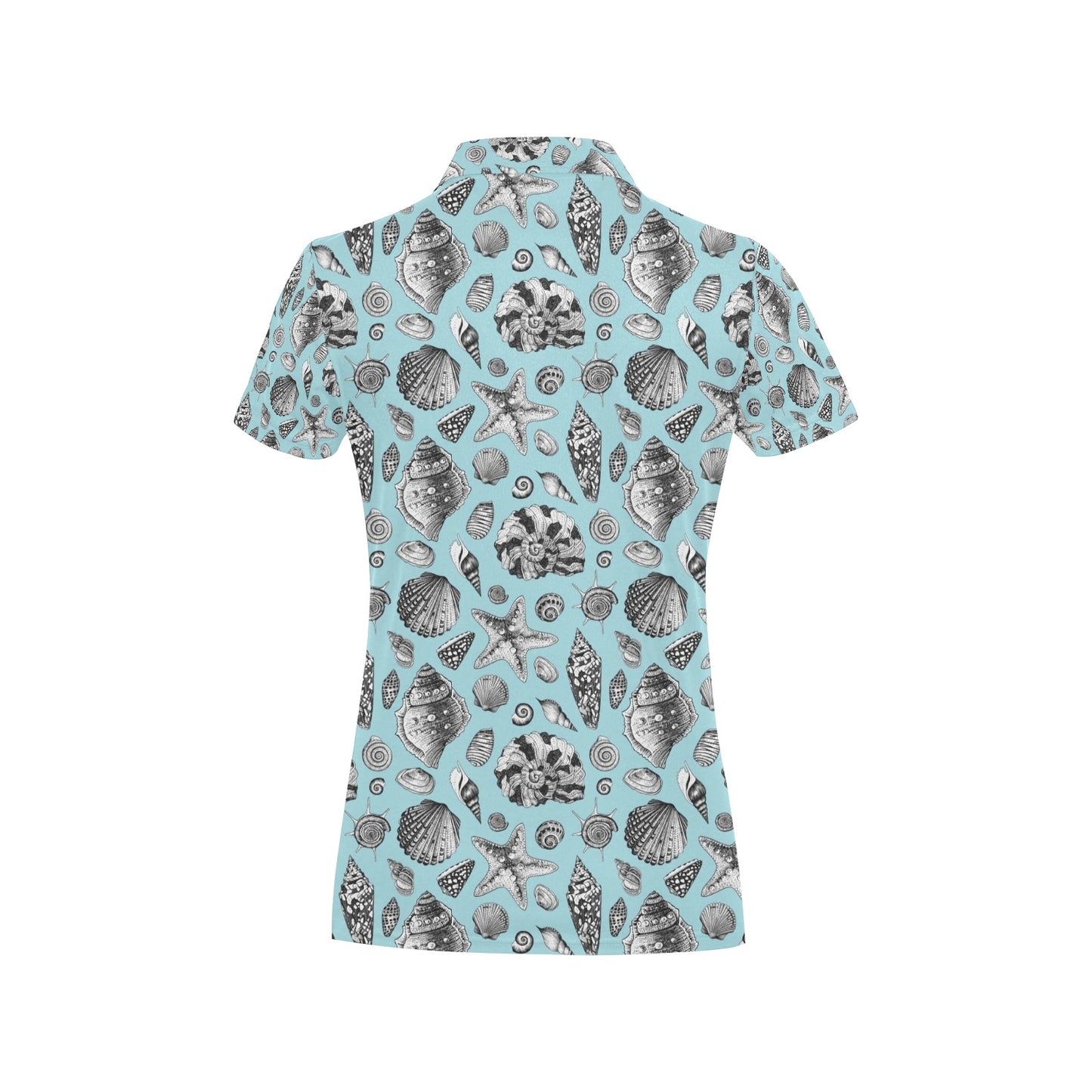 Seashell Beach Print Design LKS302 Women's Polo Shirt