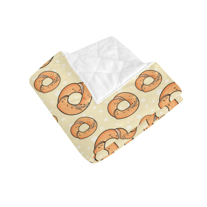 Bagel Pattern Print Design 03 Premium Quilt