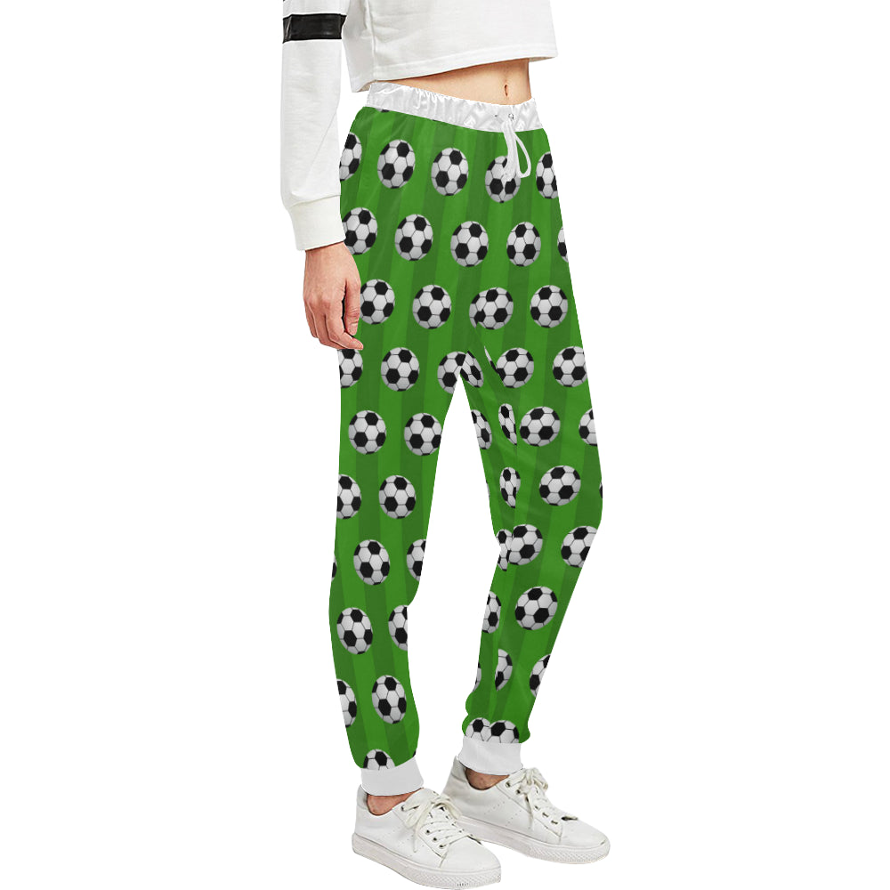 Soccer Ball Green Backgrpund Print Unisex Sweatpants