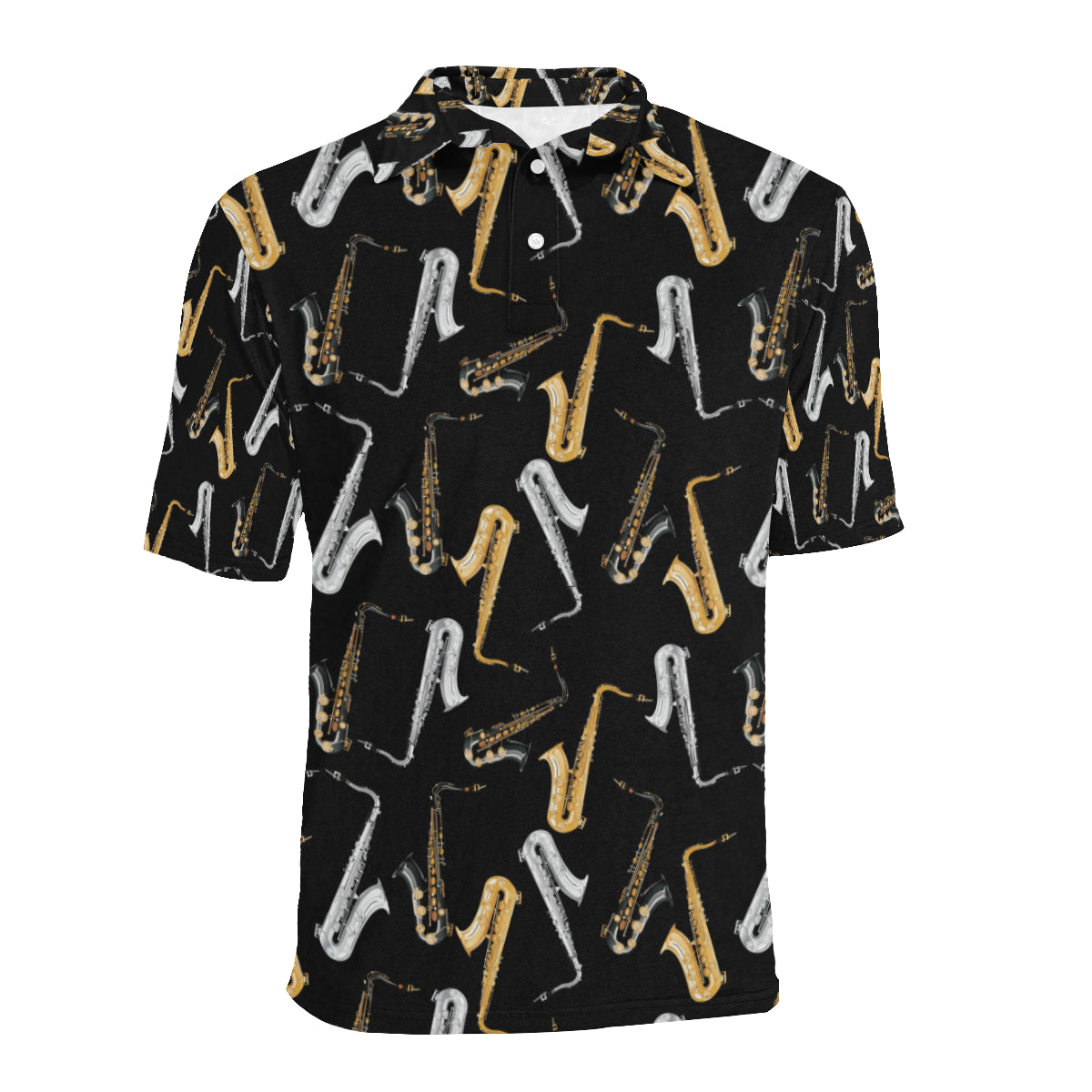 Saxophone Pattern Print Design 01 Men Polo Shirt