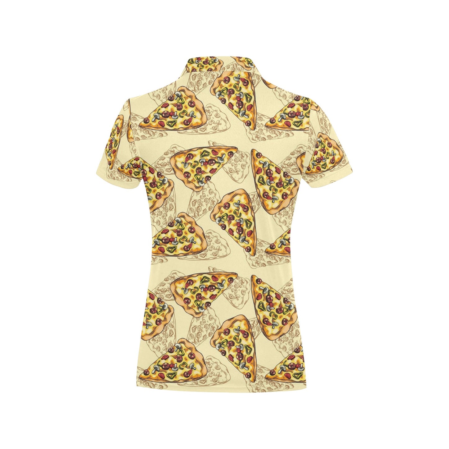 Pizza Pattern Print Design A01 Women's Polo Shirt