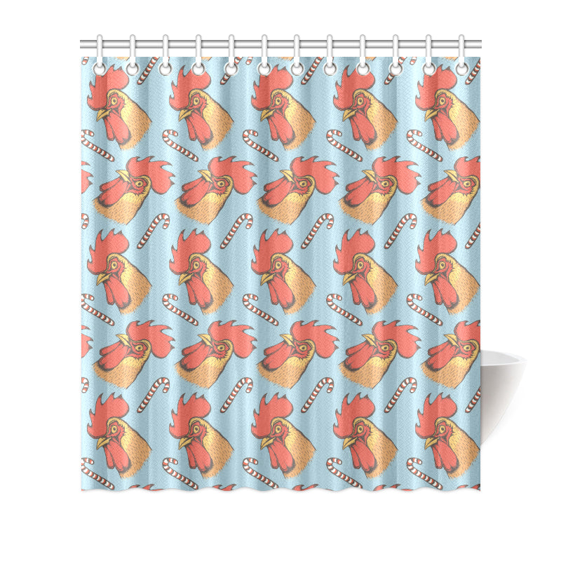 Rooster Pattern Print Design A05 Shower Curtain
