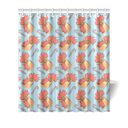 Rooster Pattern Print Design A05 Shower Curtain