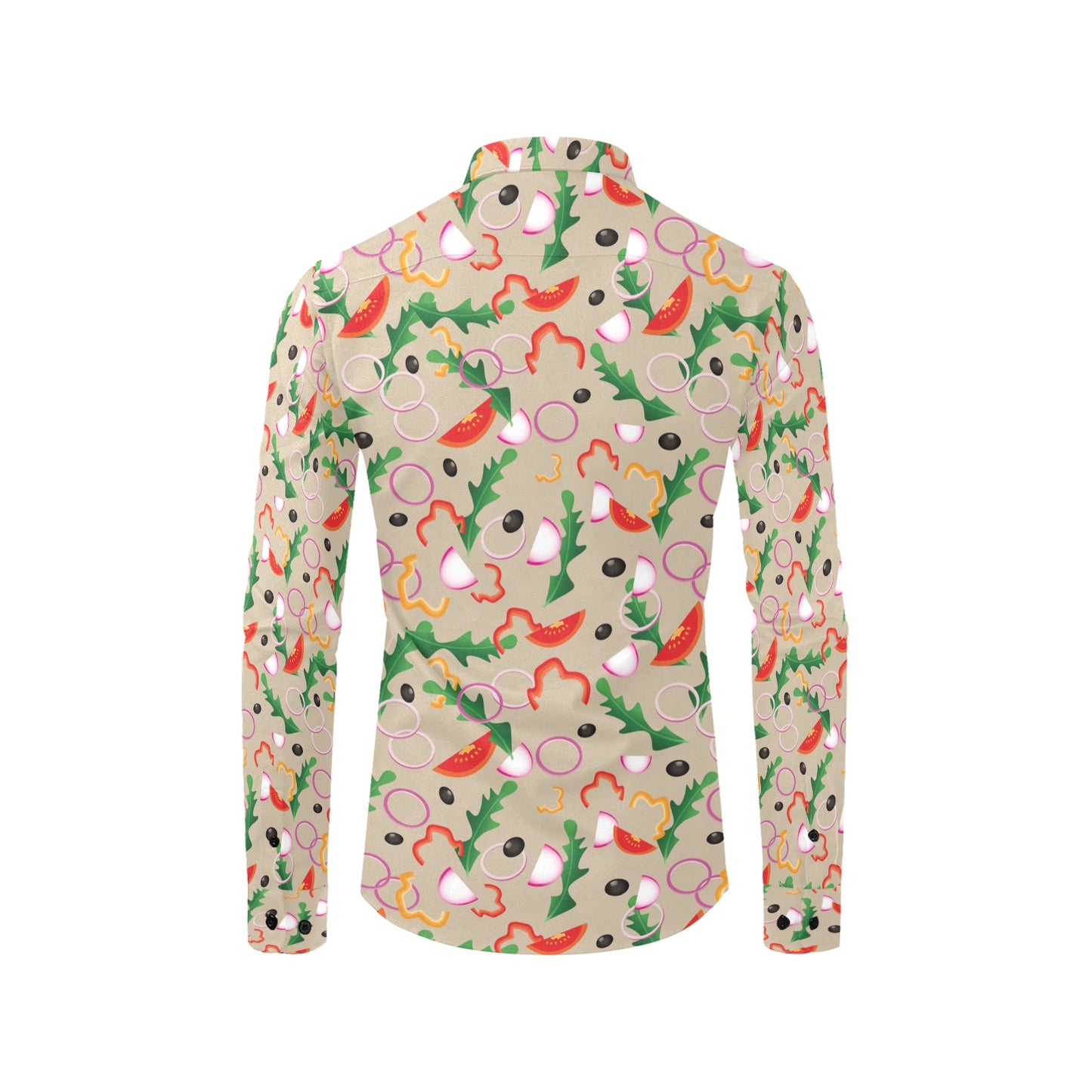 Salad Print Design LKS303 Men's Long Sleeve Dress Shirt