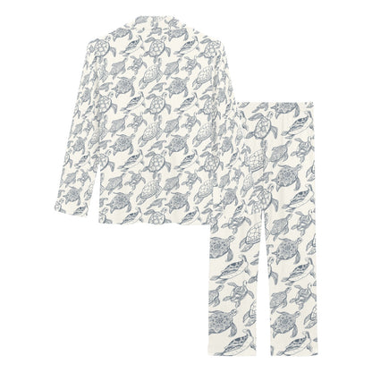 Sea Turtle Print Design LKS304 Women's Long Pajama Set