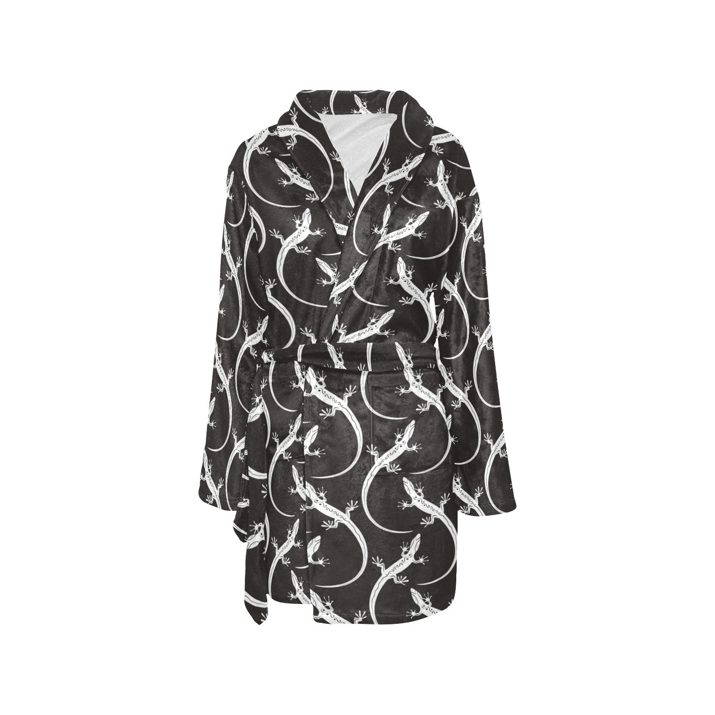 lizard Pattern Print Design 01 Women's Fleece Robe