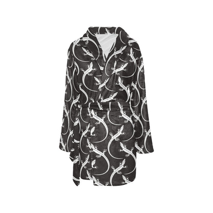 lizard Pattern Print Design 01 Women's Fleece Robe
