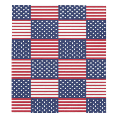 Patriotic US Flag Pattern Print Design A03 Premium Quilt