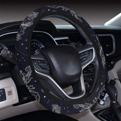 Zodiac Print Design LKS304 Steering Wheel Cover with Elastic Edge