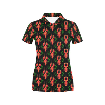 Lobster Print Design LKS403 Women's Polo Shirt