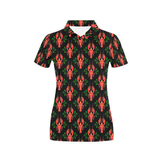 Lobster Print Design LKS403 Women's Polo Shirt