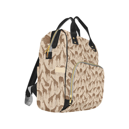 Giraffe Pattern Design Print Diaper Bag Backpack