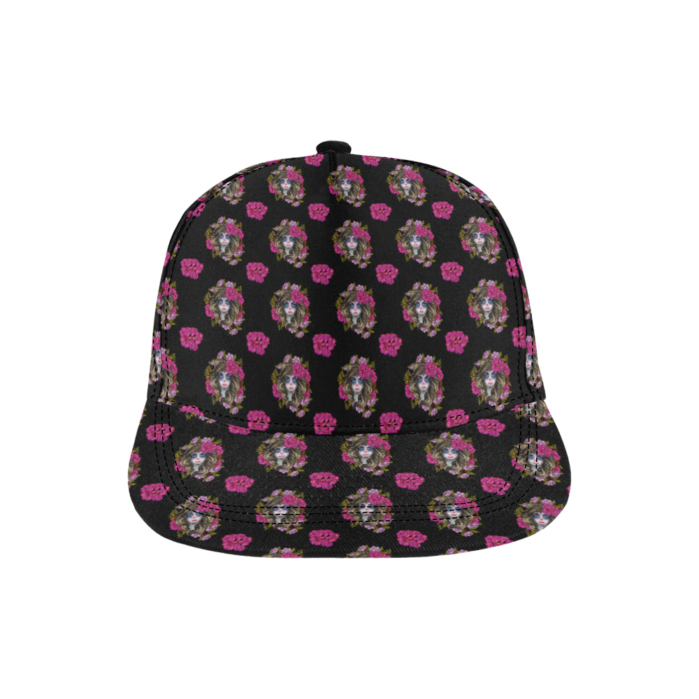 Day of the Dead Makeup Girl Snapback Cap