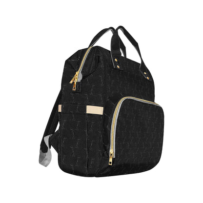 Black Cat Pattern Print Design 03 Diaper Bag Backpack