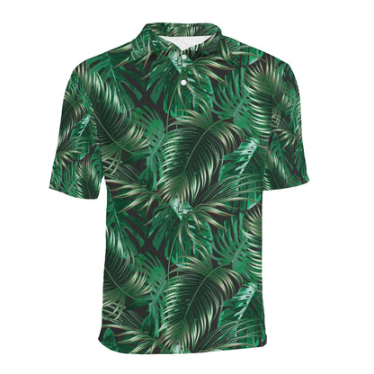 Tropical Flower Pattern Print Design TF012 Men Polo Shirt