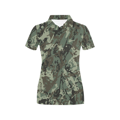Camouflage Pattern Print Design 06 Women's Polo Shirt