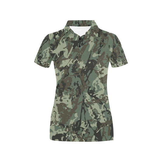Camouflage Pattern Print Design 06 Women's Polo Shirt