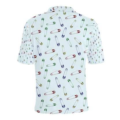 Safety Pin Print Design LKS303 Men Polo Shirt