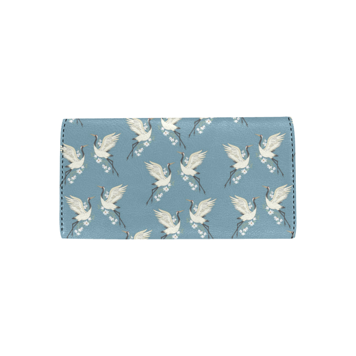 Crane Pattern Print Design 05 Women's Trifold Wallet