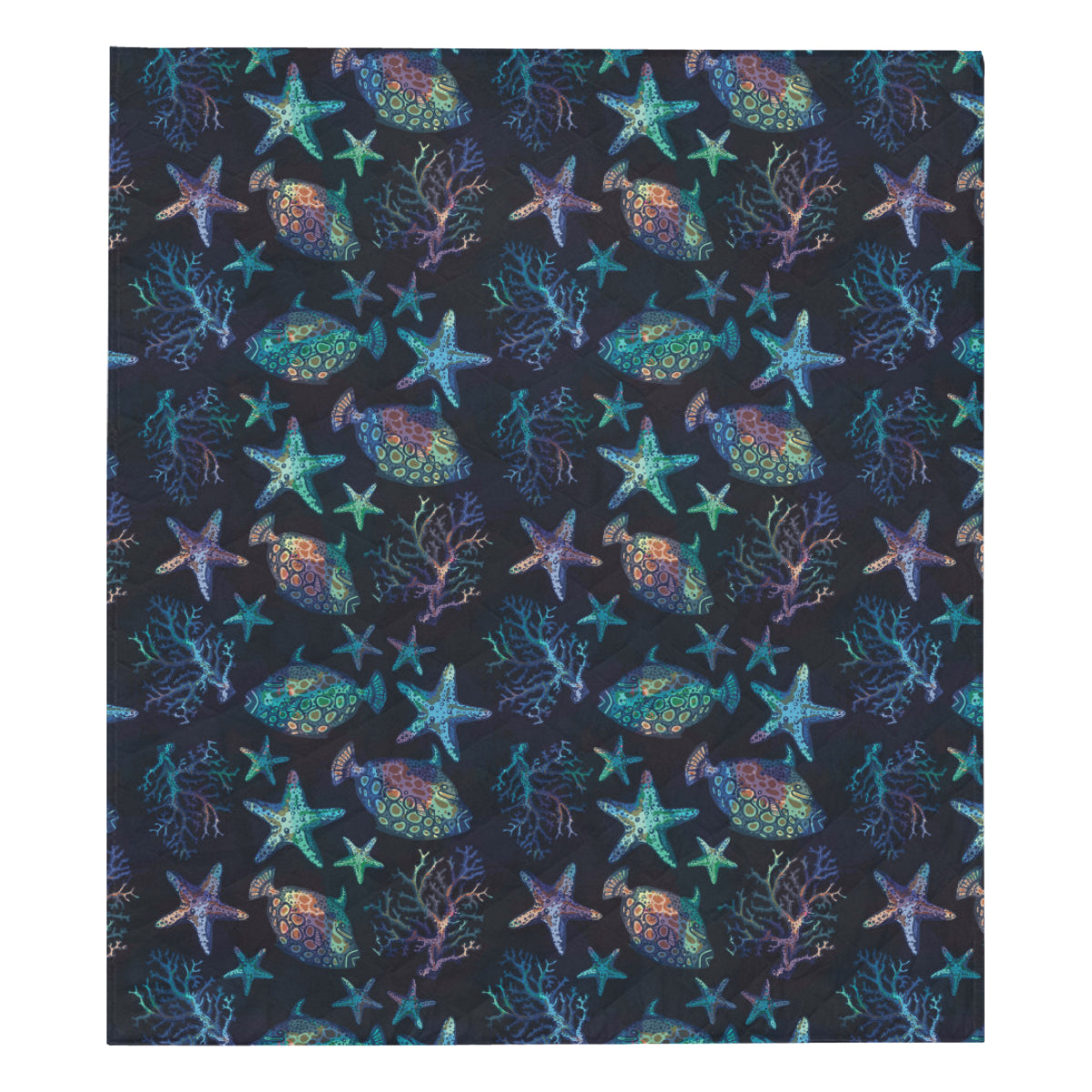 Starfish Pattern Print Design 01 Premium Quilt