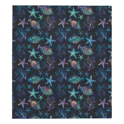 Starfish Pattern Print Design 01 Premium Quilt