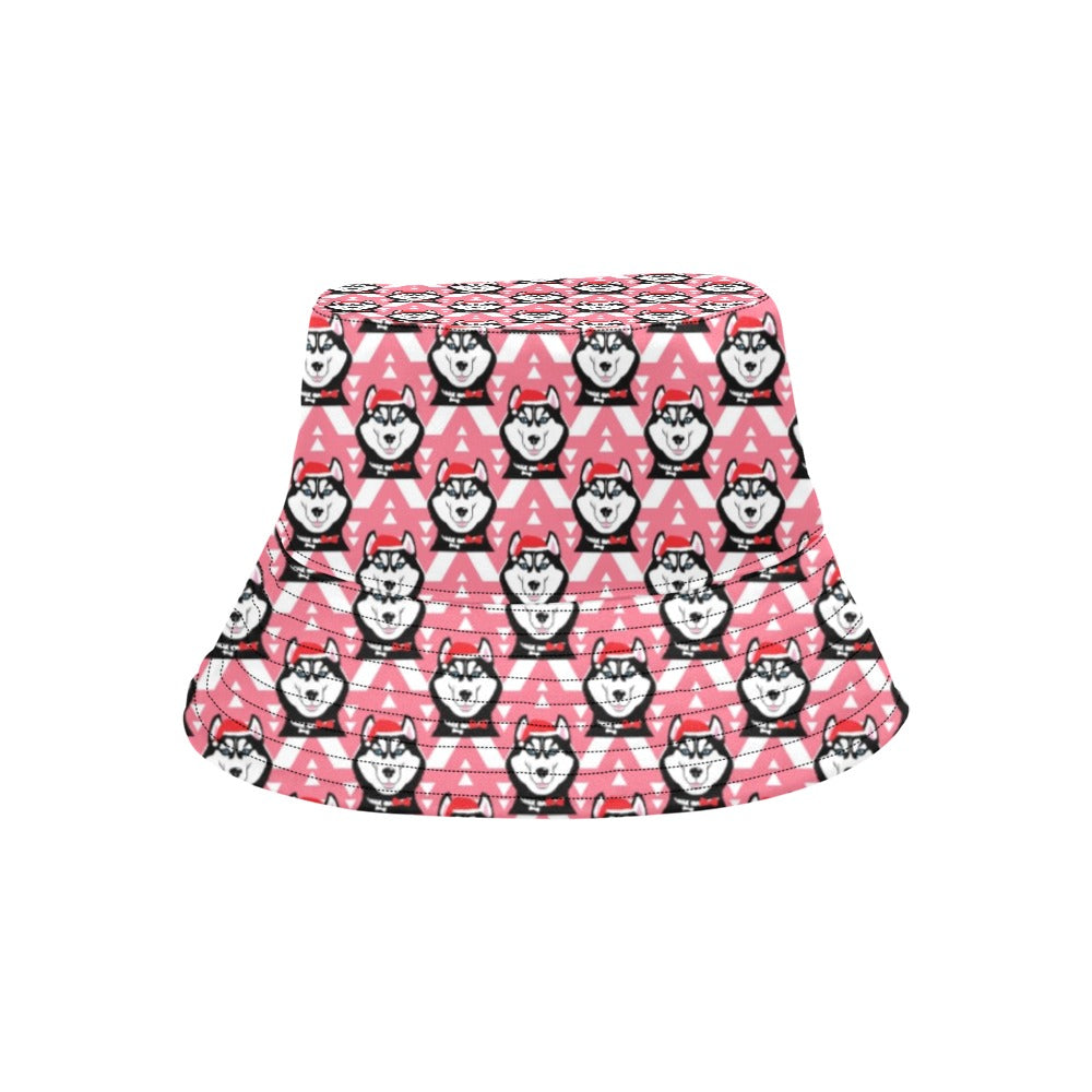 Siberian Huskies Christmas Themed Print Design LKS302 Unisex Bucket Hat