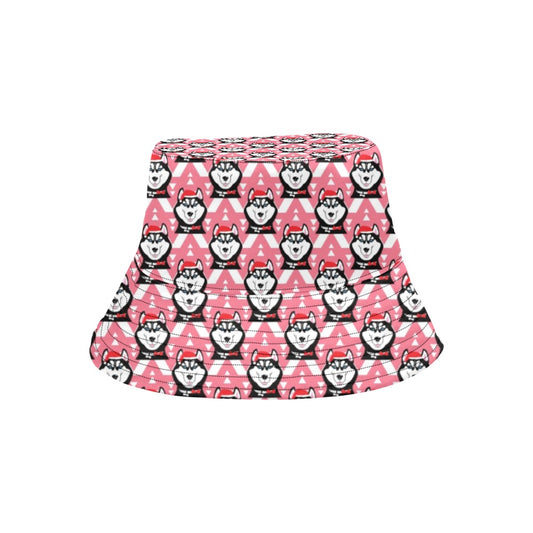 Siberian Huskies Christmas Themed Print Design LKS302 Unisex Bucket Hat