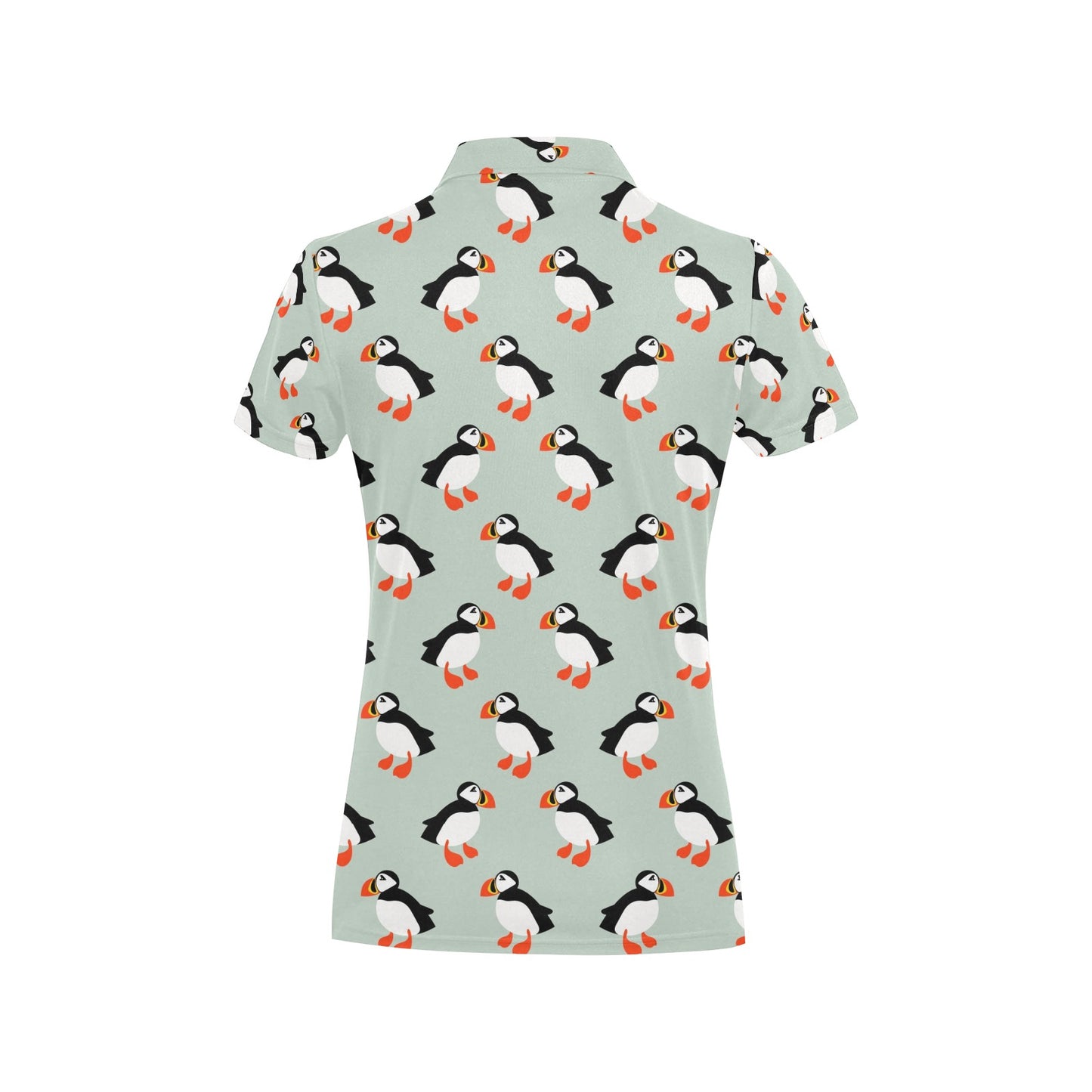 Puffin Pattern Print Design A03 Women's Polo Shirt