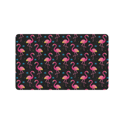 Flamingo Pink Neon Print Pattern Rubber Doormat