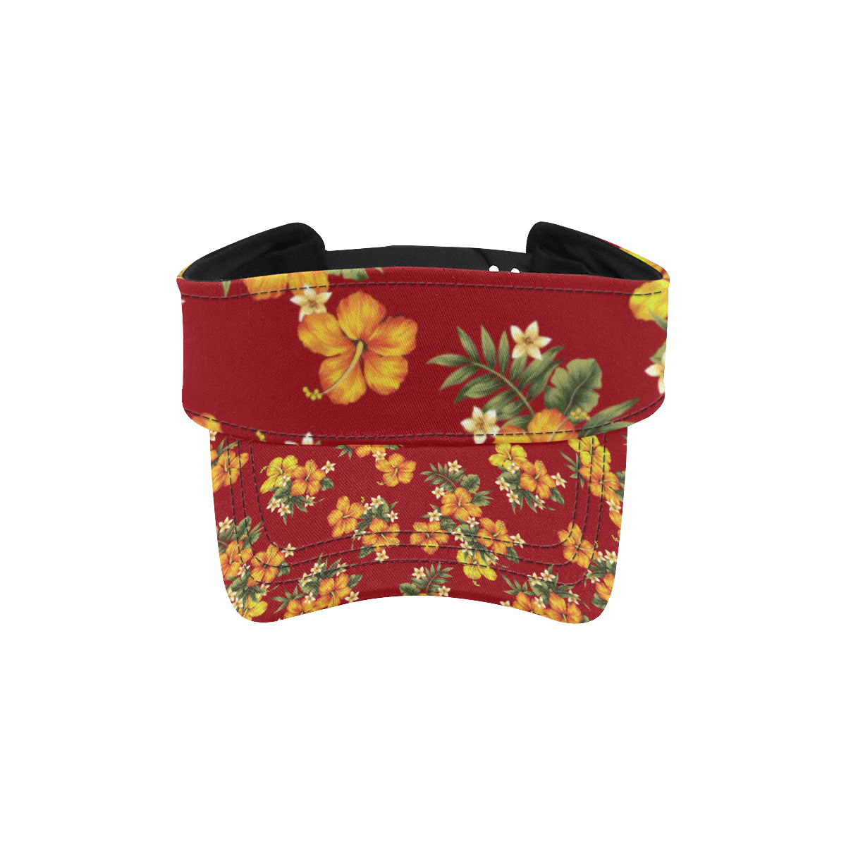 Orange Hibiscus Pattern Print Design HB026 Unisex Sun Visor