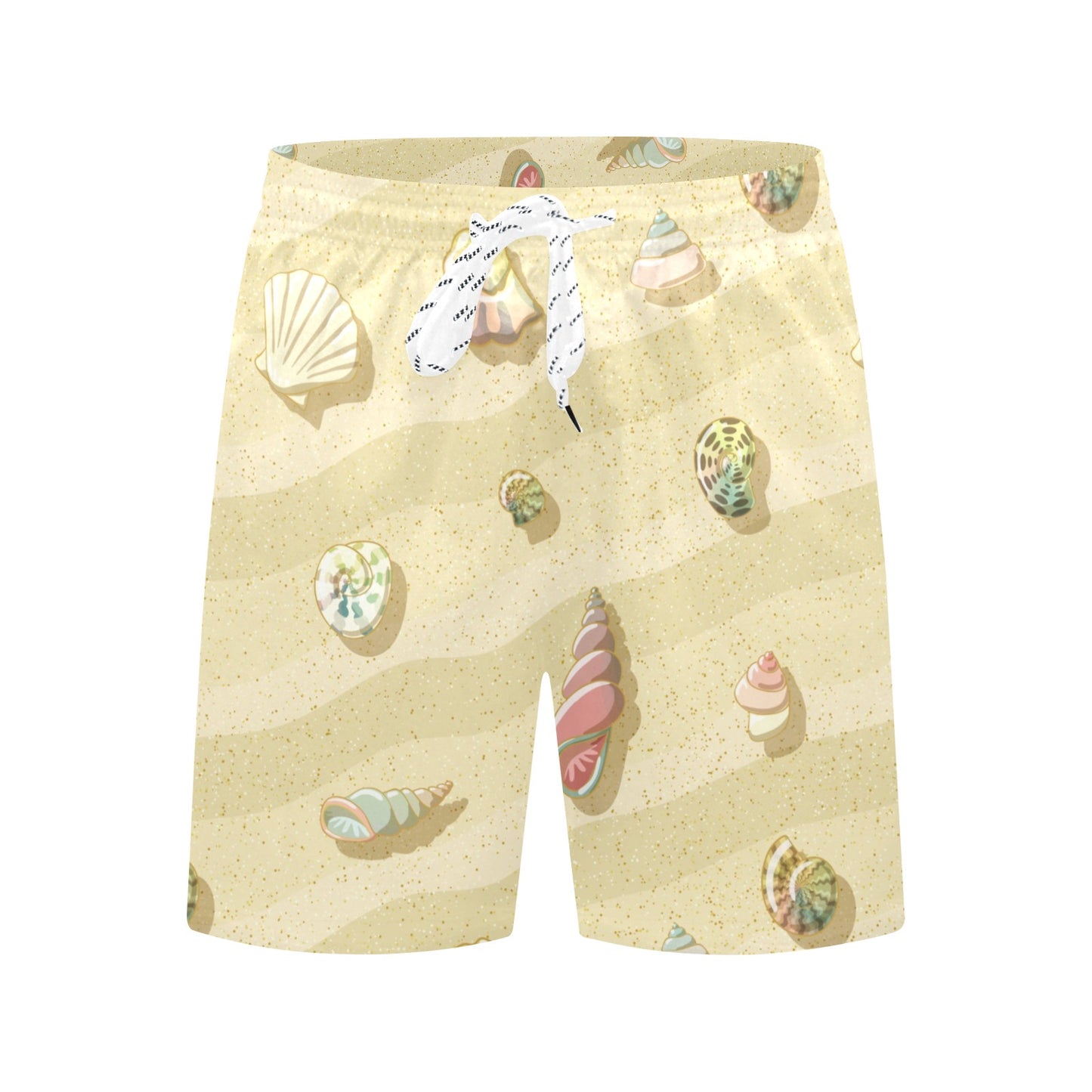 Beach with Seashell Theme Men's Swim Trunks Beach Shorts
