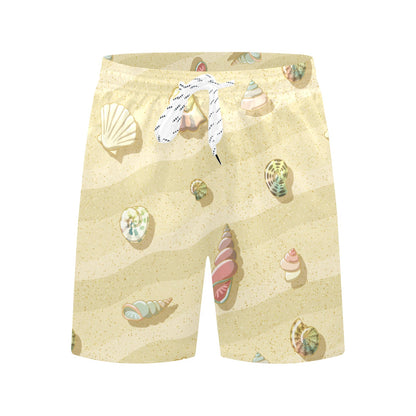 Beach with Seashell Theme Men's Swim Trunks Beach Shorts