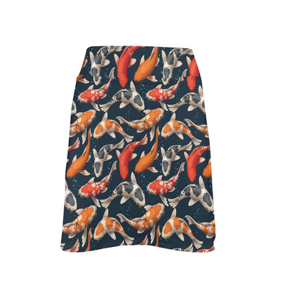 Koi Carp Cute Design Themed Print 17" Golf & Pickleball Skort with Pockets