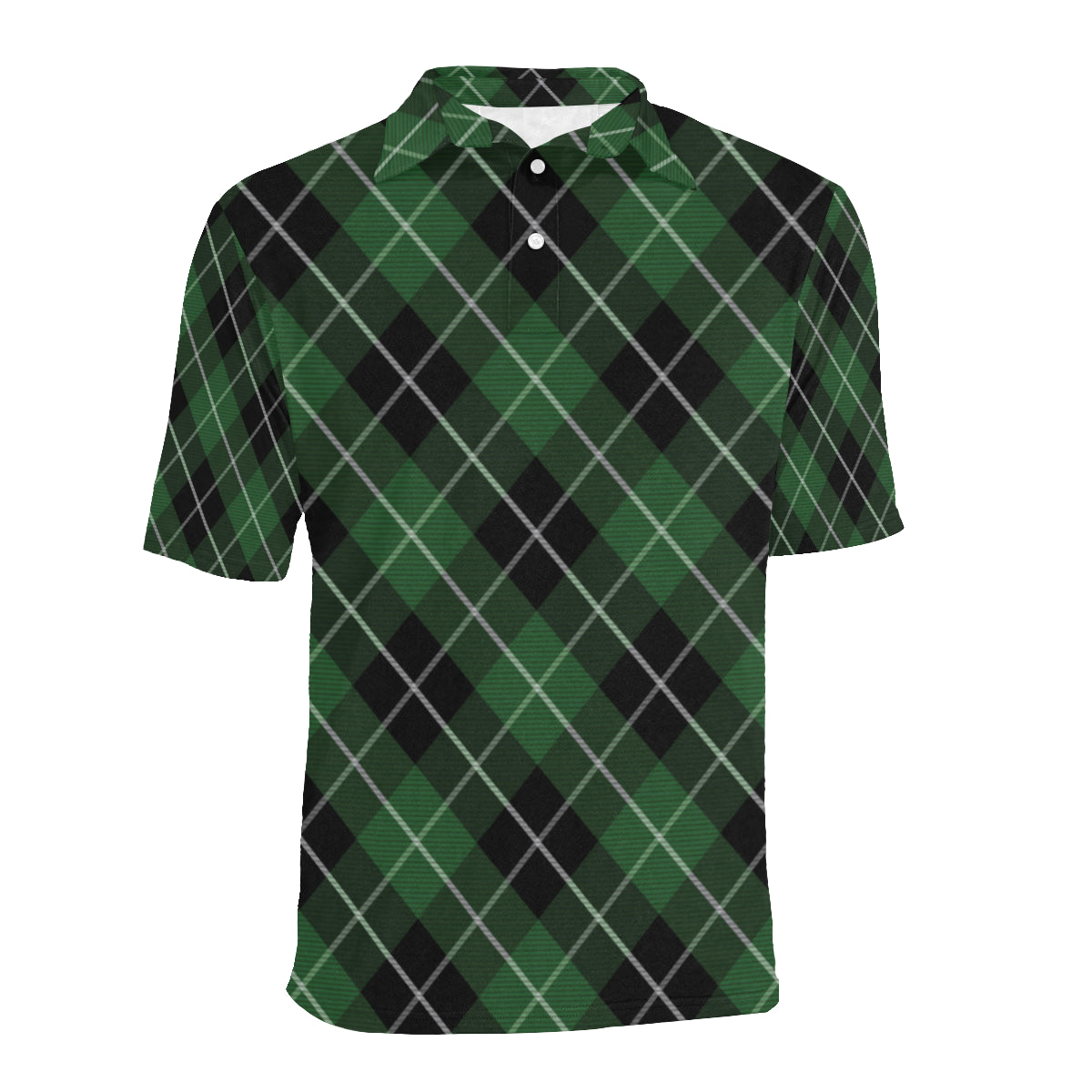 Plaid Green Pattern Print Design A05 Men Polo Shirt